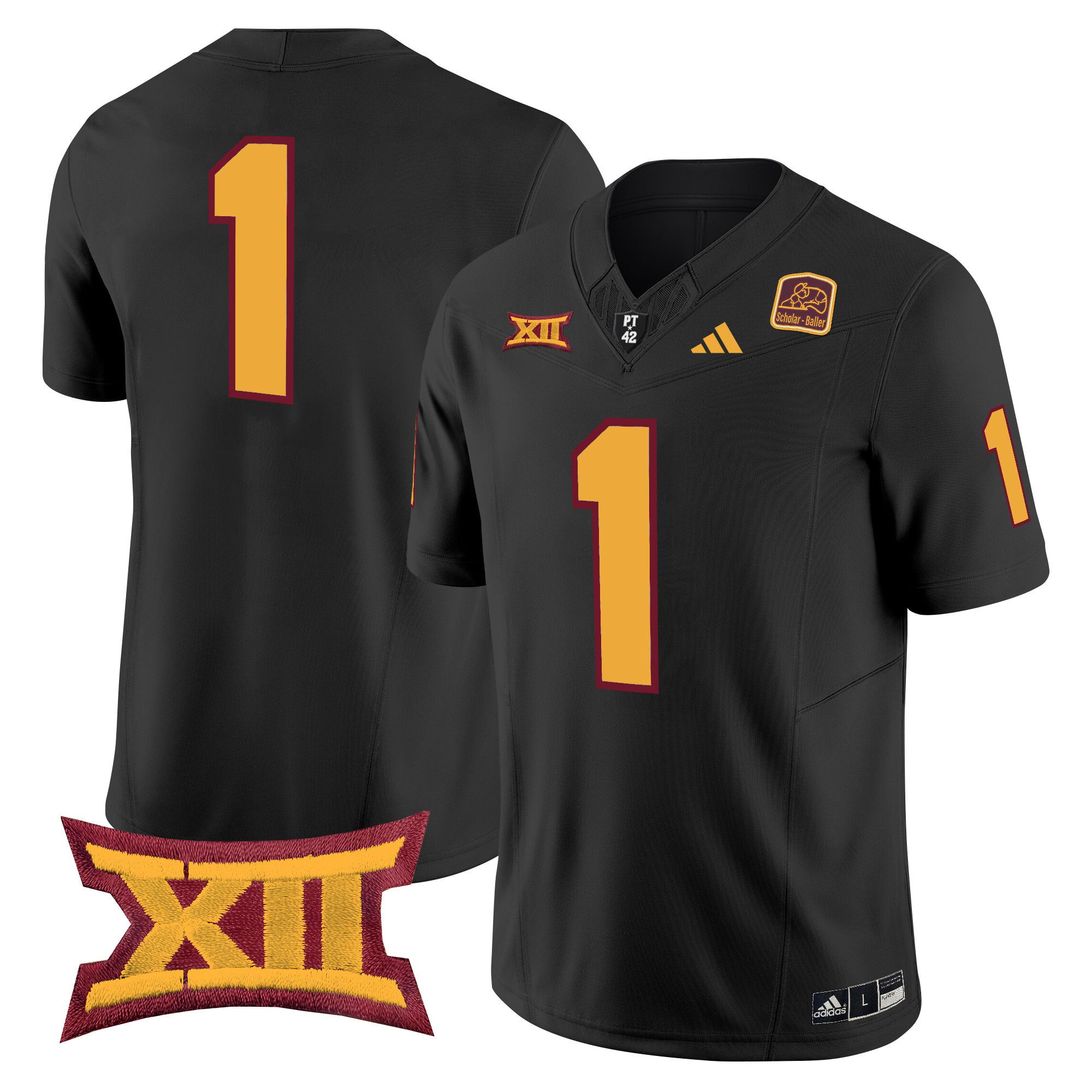 Men Arizona State Sun Devils #1 No Name Black 2024 Vapor Limited NCAA Jersey style 1